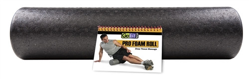 GoFit Pro Foam Roller with Training Manual 24" x 6"